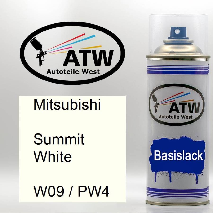 Mitsubishi, Summit White, W09 / PW4: 400ml Sprühdose, von ATW Autoteile West.